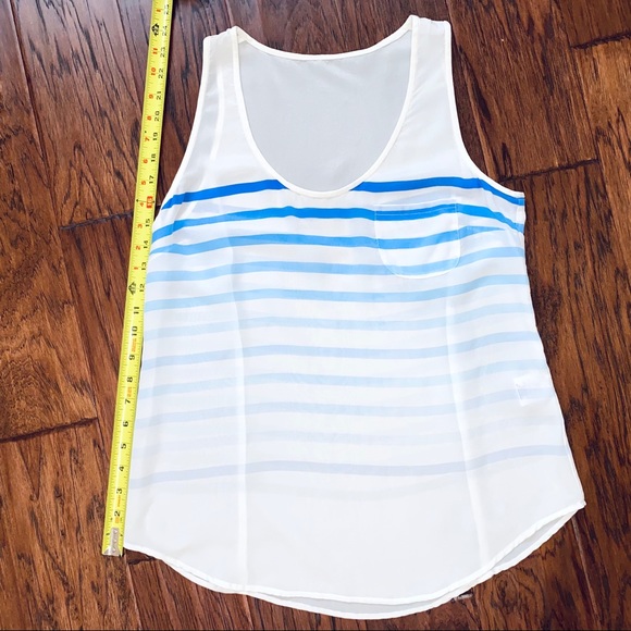 Joie RAIN B Silk Tank Gradient Ombre Blue Stripes - Picture 4 of 8